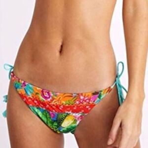 NEW Banana‎ Moon floral print side tie Bikini bottoms, size 44/ XXL